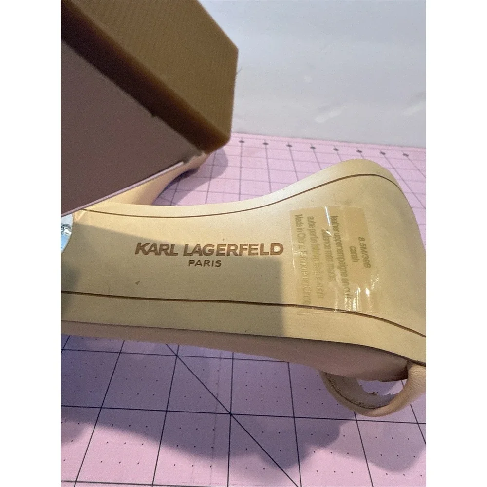 Karl‎ Lagerfeld Paris Heeled Ankle Strap Women's Heels Size 8.5 Beige